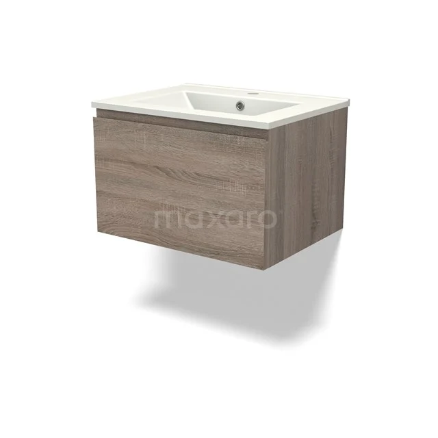 Modulo Vanity units with basin | 60 cm Oak Handle-less front Ceramic 1 drawer BMW11-04239