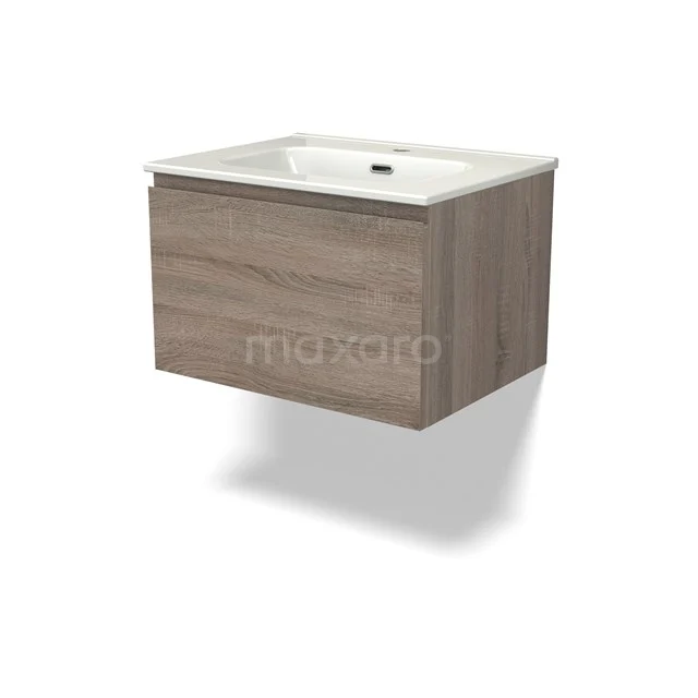 Modulo Vanity units with basin | 60 cm Oak Handle-less front Ceramic 1 drawer BMW11-04241