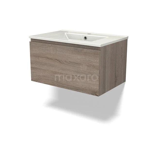 Modulo Vanity units with basin | 70 cm Oak Handle-less front Ceramic 1 drawer BMW11-04245