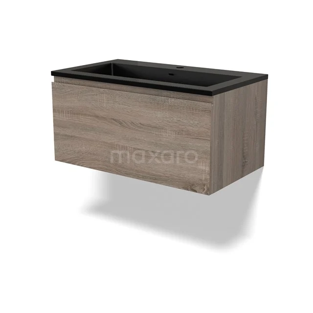 Modulo Vanity units with basin | 80 cm Oak Handle-less front Quartz 1 drawer BMW11-04256