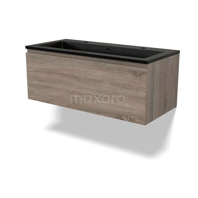 Modulo Vanity units with basin | 100 cm Oak Handle-less front Quartz 1 drawer BMW11-04283