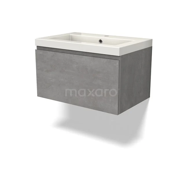 Modulo Vanity units with basin | 70 cm Light grey concrete Handle-less front Mineral marble 1 drawer BMW11-04334