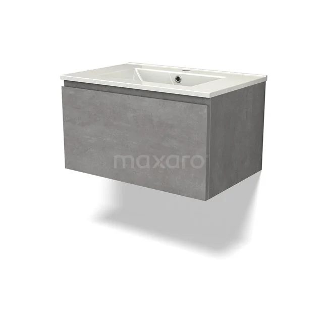 Modulo Vanity units with basin | 70 cm Light grey concrete Handle-less front Ceramic 1 drawer BMW11-04336