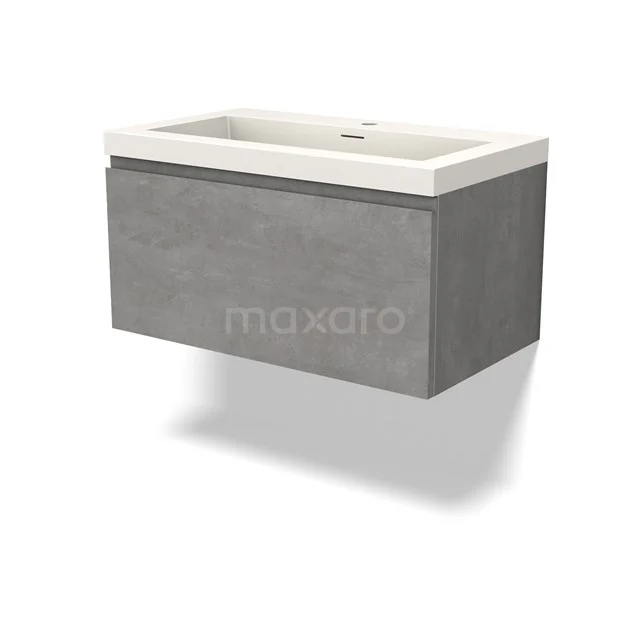 Modulo Vanity units with basin | 80 cm Light grey concrete Handle-less front Solid surface 1 drawer BMW11-04342