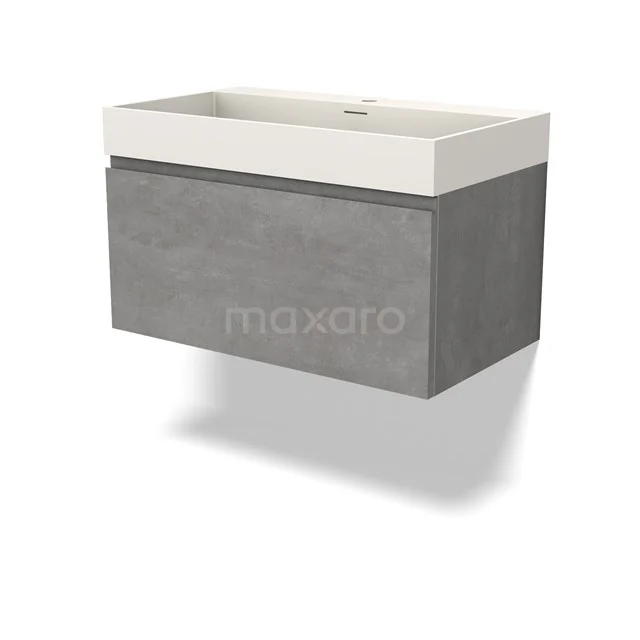 Modulo Vanity units with basin | 80 cm Light grey concrete Handle-less front Solid surface 1 drawer BMW11-04345