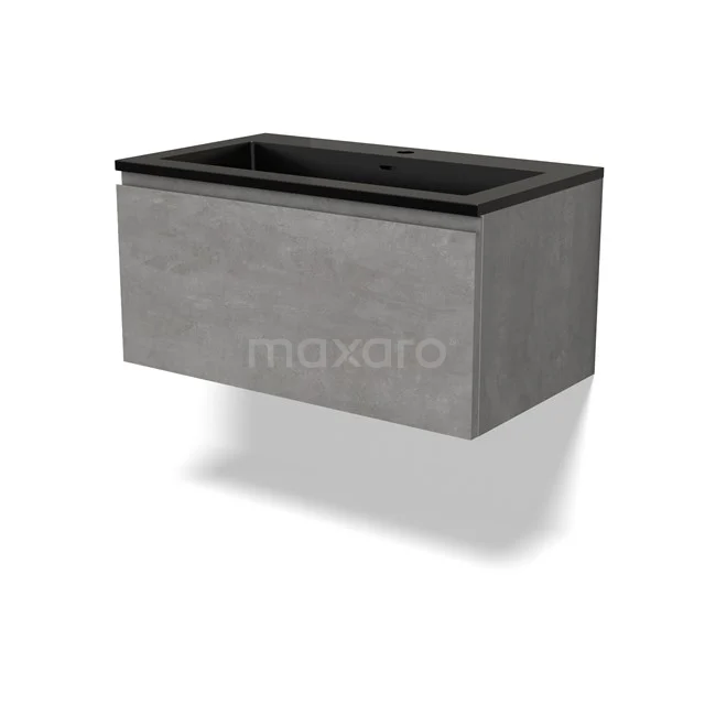 Modulo Waschtische | 80 cm Hellgrauer Beton Grifflos front Quarz 1 Schublade BMW11-04347