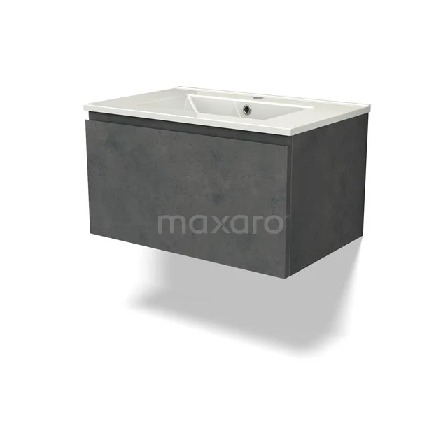 Modulo Bathroom furniture with sink | 70 cm Dark grey concrete Handle-less front Ceramic 1 drawer BMW11-04427