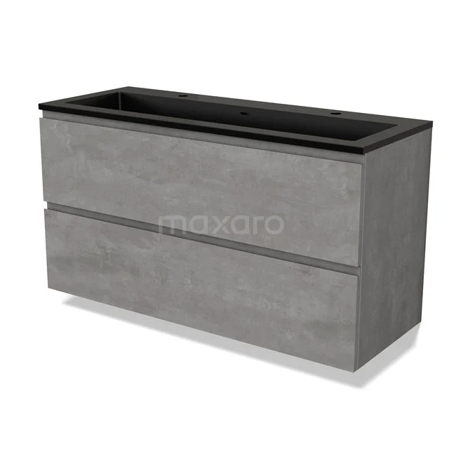 Modulo Vanity units with basin | 120 cm Light grey concrete Handle-less front Quartz 2 Stacked drawers BMW17-04571