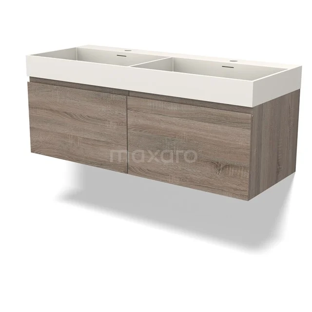 Modulo Bathroom furniture with sink | 120 cm Oak Handle-less front Solid surface 2 Side-by-side drawers BMW12-00961