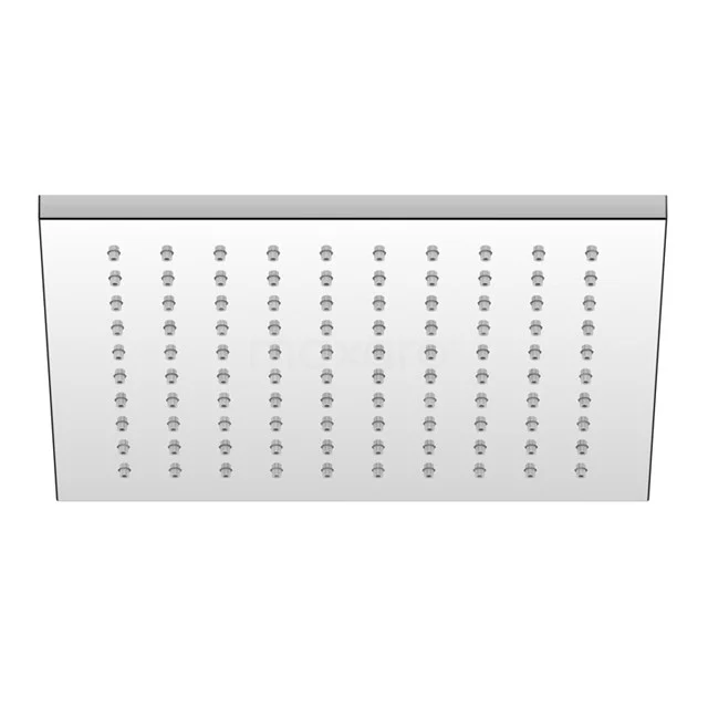 Viereckiger, rostfreier Regenduschekopf mit schickem Design, ideal für ein modernes Badezimmer.