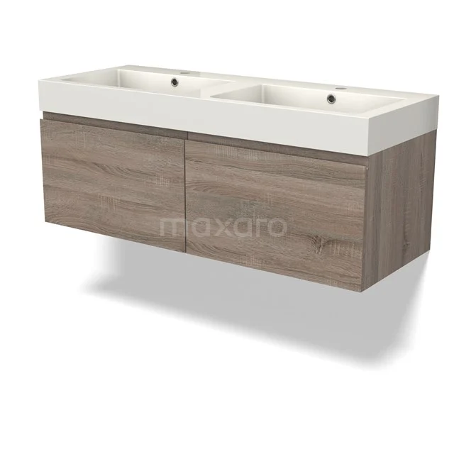 Modulo Vanity units with basin | 120 cm Oak Handle-less front Mineral marble 2 Side-by-side drawers BMW12-00966