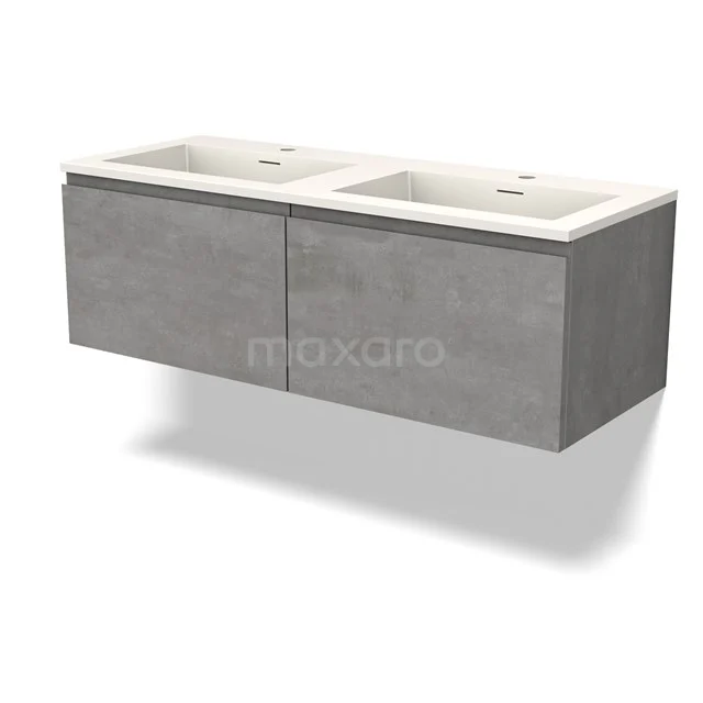 Modulo Vanity units with basin | 120 cm Light grey concrete Handle-less front Solid surface 2 Side-by-side drawers BMW12-00980
