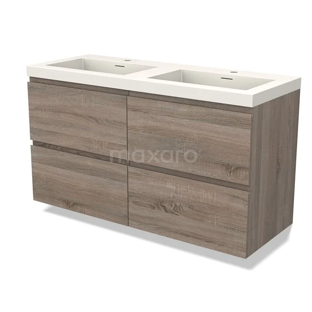 Modulo Vanity units with basin | 120 cm Oak Handle-less front Solid surface 4 drawers BMW18-00997