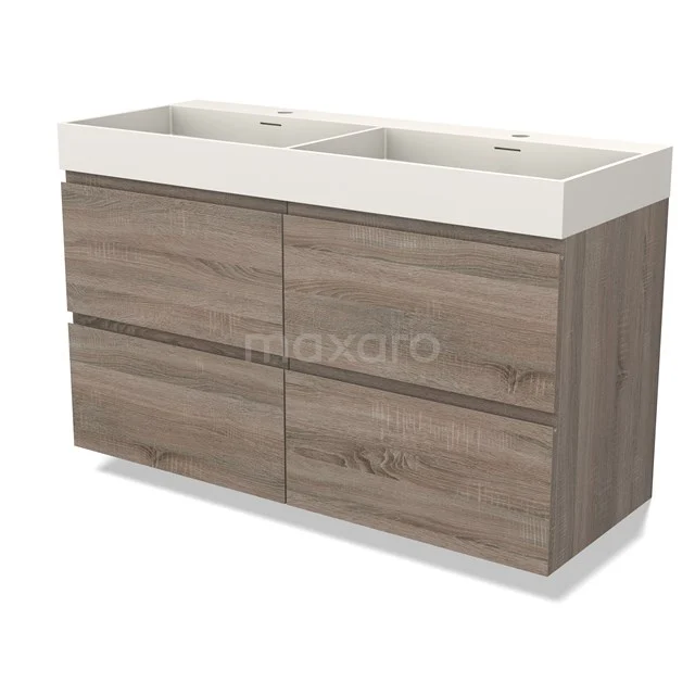 Modulo Vanity units with basin | 120 cm Oak Handle-less front Solid surface 4 drawers BMW18-01000