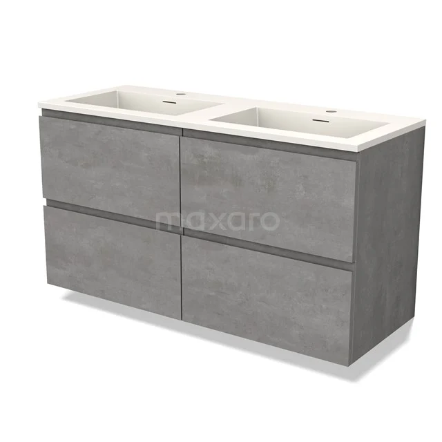 Modulo Vanity units with basin | 120 cm Light grey concrete Handle-less front Solid surface 4 drawers BMW18-01019
