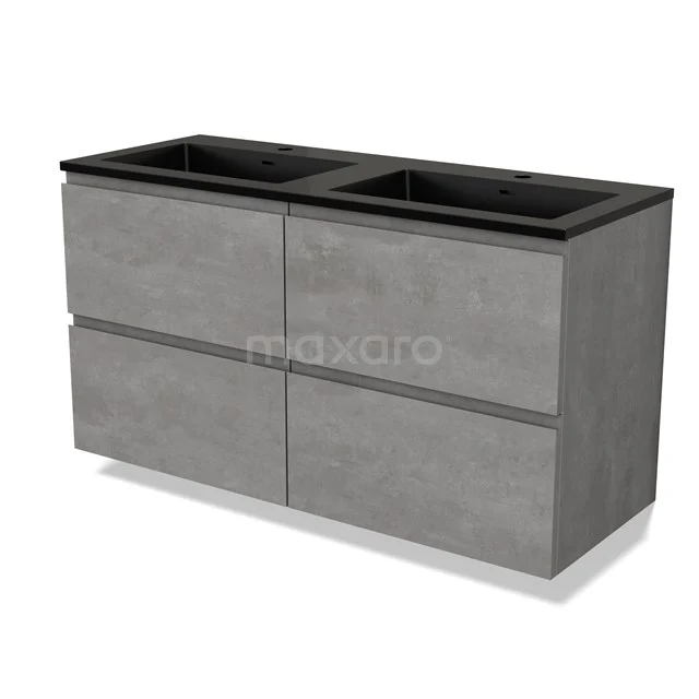 Modulo Vanity units with basin | 120 cm Light grey concrete Handle-less front Quartz 4 drawers BMW18-01023