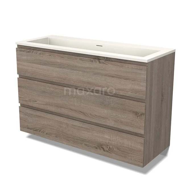Modulo Bathroom furniture with sink | 120 cm Oak Handle-less front Solid surface 3 drawers BMW19-02381