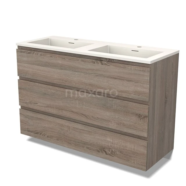 Modulo Vanity units with basin | 120 cm Oak Handle-less front Solid surface 3 drawers BMW19-02383