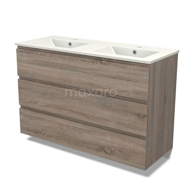 Modulo Vanity units with basin | 120 cm Oak Handle-less front Ceramic 3 drawers BMW19-02394