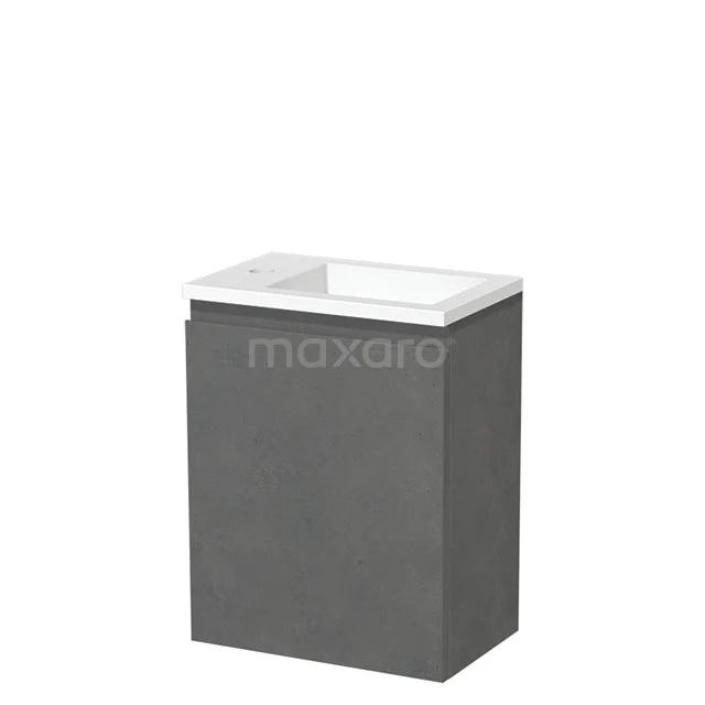 Modulo Pico Toiletmeubel met wastafel | 40 cm Donkergrijs beton Greeploos front Solid surface TMW10-00513