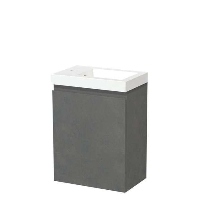 Modulo Pico Toiletmeubel met wastafel | 40 cm Donkergrijs beton Greeploos front Mineraalmarmer TMW10-00514