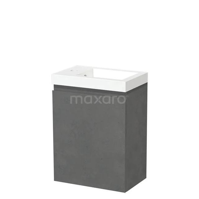 Modulo Pico Toiletmeubel met wastafel | 40 cm Donkergrijs beton Greeploos front Mineraalmarmer TMW10-00514