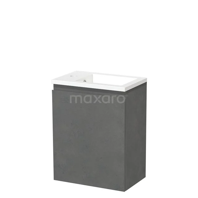 Modulo Pico Toiletmeubel met wastafel | 40 cm Donkergrijs beton Greeploos front Mineraalmarmer TMW10-00515