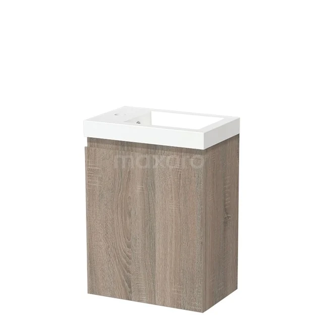 Modulo Pico Toiletmeubel met wastafel | 40 cm Eiken Greeploos front Mineraalmarmer TMW10-00522