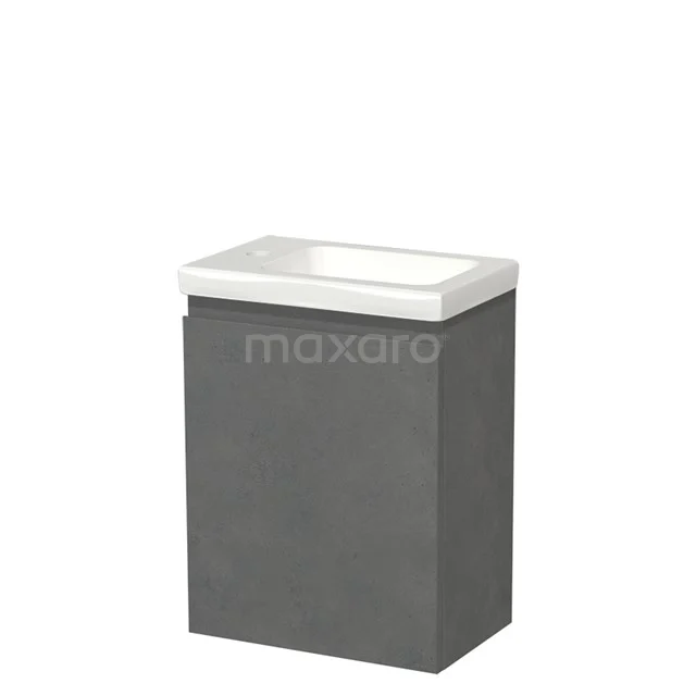 Modulo Pico Toiletmeubel met wastafel | 40 cm Donkergrijs beton Greeploos front Keramiek TMW10-00532