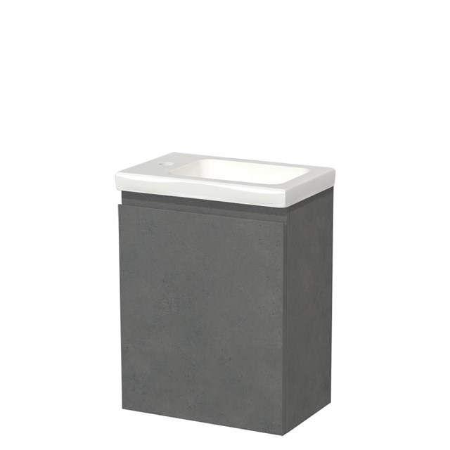 Modulo Pico Toiletmeubel met wastafel | 40 cm Donkergrijs beton Greeploos front Keramiek TMW10-00532