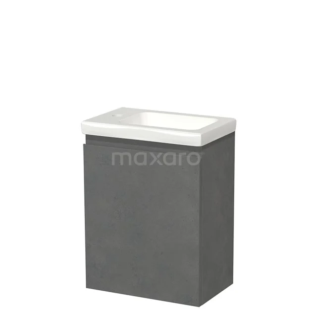 Modulo Pico WC-Möbel mit Waschbecken | 40 cm Dunkelgrauer Beton Grifflose Front Keramik TMW10-00532