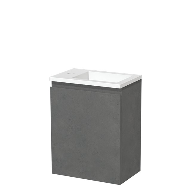 Modulo Pico Toiletmeubel met wastafel | 40 cm Donkergrijs beton Greeploos front Solid surface TMW10-00536