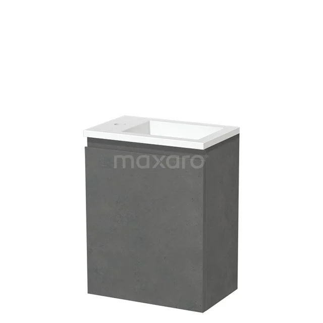 Modulo Pico WC-Möbel mit Waschbecken | 40 cm Dunkelgrauer Beton Grifflose Front Solid Surface TMW10-00536