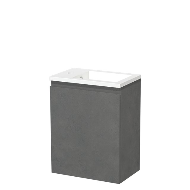 Modulo Pico Toiletmeubel met wastafel | 40 cm Donkergrijs beton Greeploos front Mineraalmarmer TMW10-00538