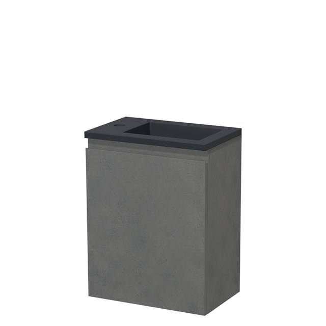 Modulo Pico Toiletmeubel met wastafel | 40 cm Donkergrijs beton Greeploos front Quartz TMW10-00539
