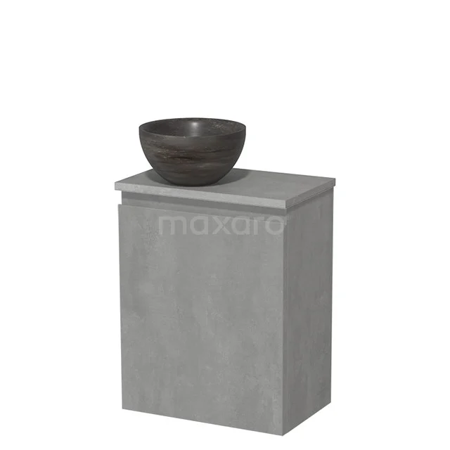 Toilet unit with wash basin | 41 cm Light grey concrete Handleless front Blue stone Natural stone countertop wash basin Light grey concrete fronts TMK10-13927