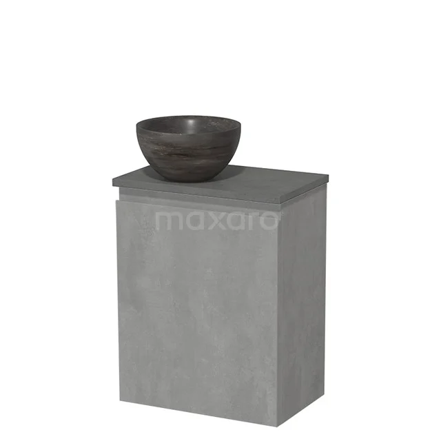 Toilet unit with countertop wash basin | 41 cm Light grey concrete Handleless front Blue stone Natural stone Countertop wash basin Dark grey concrete worktop TMK10-13940