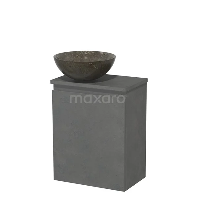Toilet unit with wash basin | 41 cm Dark grey concrete Handleless front Blue stone Natural stone countertop wash basin Dark grey concrete worktop Fronts TMK10-14157