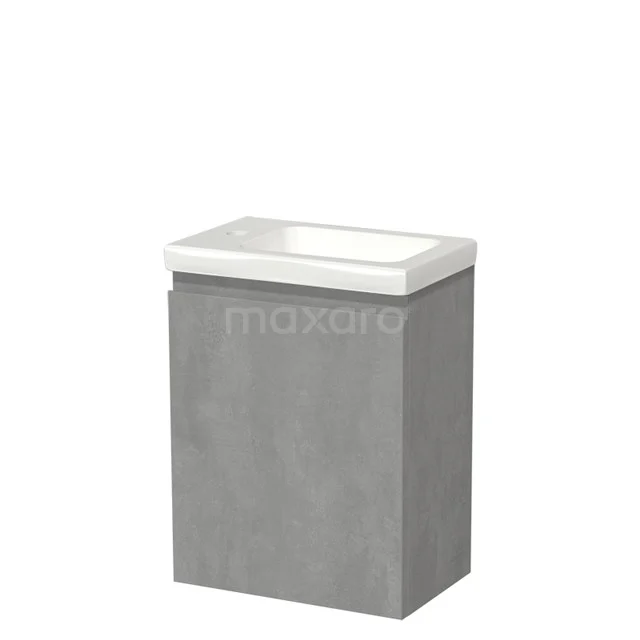 Modulo Pico Toiletmeubel met wastafel | 40 cm Lichtgrijs beton Greeploos front Keramiek TMW10-00501