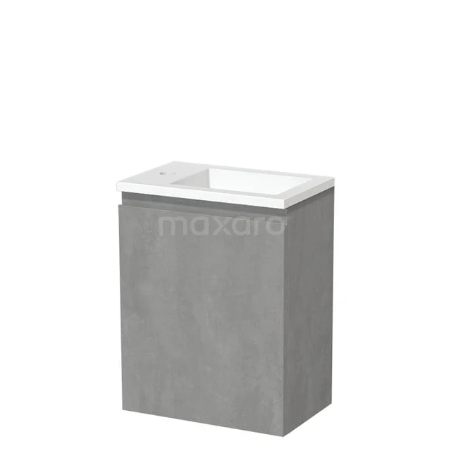 Modulo Pico Toiletmeubel met wastafel | 40 cm Lichtgrijs beton Greeploos front Solid surface TMW10-00505