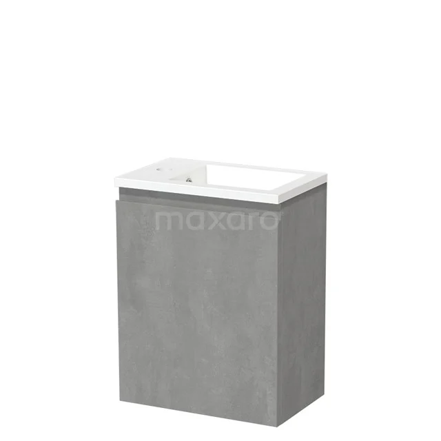 Modulo Pico Toiletmeubel met wastafel | 40 cm Lichtgrijs beton Greeploos front Mineraalmarmer TMW10-00507