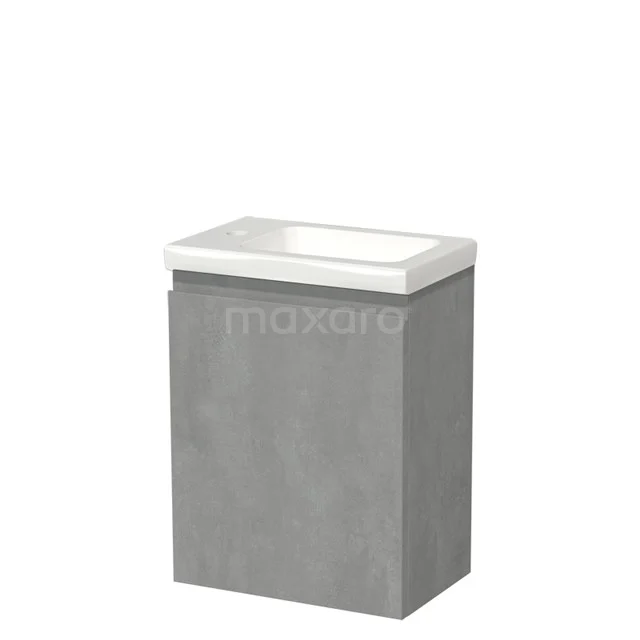 Modulo Pico Toiletmeubel met wastafel | 40 cm Lichtgrijs beton Greeploos front Keramiek TMW10-00548