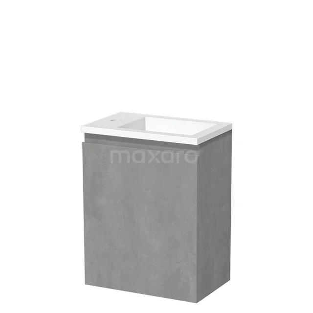 Modulo Pico WC-Möbel mit Waschbecken | 40 cm Hellgrauer Beton Grifflose Front Solid Surface TMW10-00528