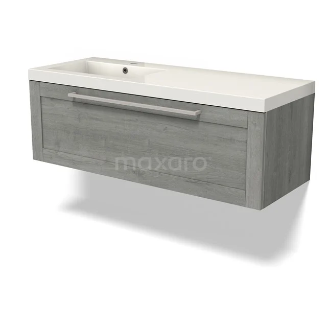 Modulo Vanity units with basin | 120 cm Grey oak Frame front Mineral marble 1 drawer BMW11-04539