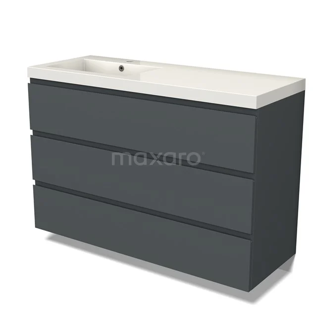 Modulo Vanity units with basin | 120 cm Dark grey Handle-less front Mineral marble 3 drawers BMW19-02540