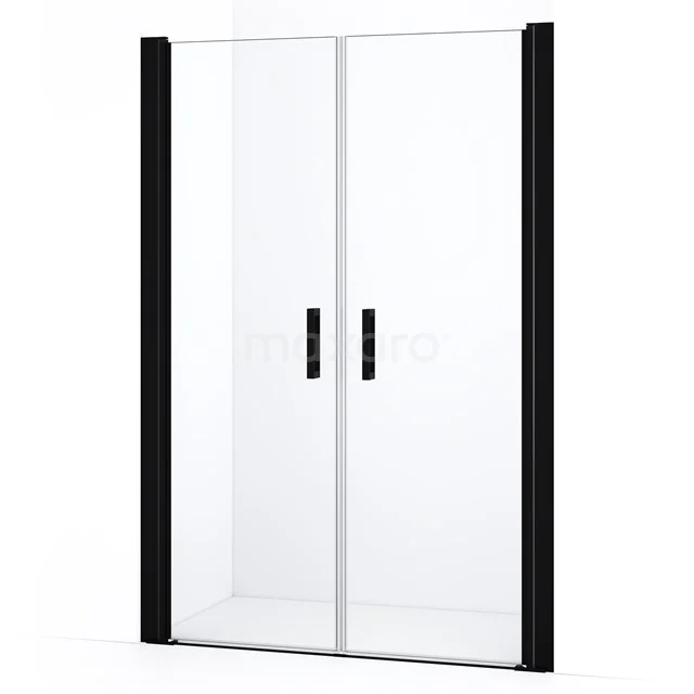 Diamond Shower door | 120 cm Matte black Clear glass Bi-fold door DDE10606110MBN