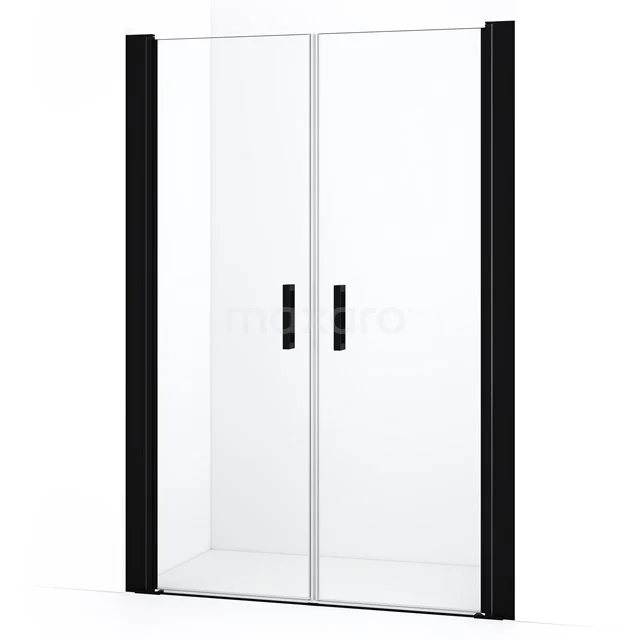Diamond Shower door | 130 cm Matte black Clear glass Bi-fold door DDE10606210MBN