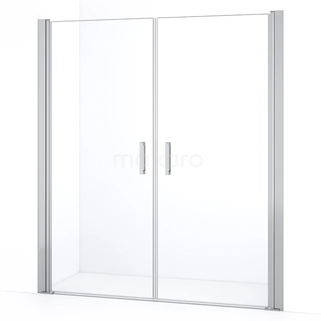Diamond Shower door | 140 cm Chrome Clear glass Bi-fold door DDE10707110CN