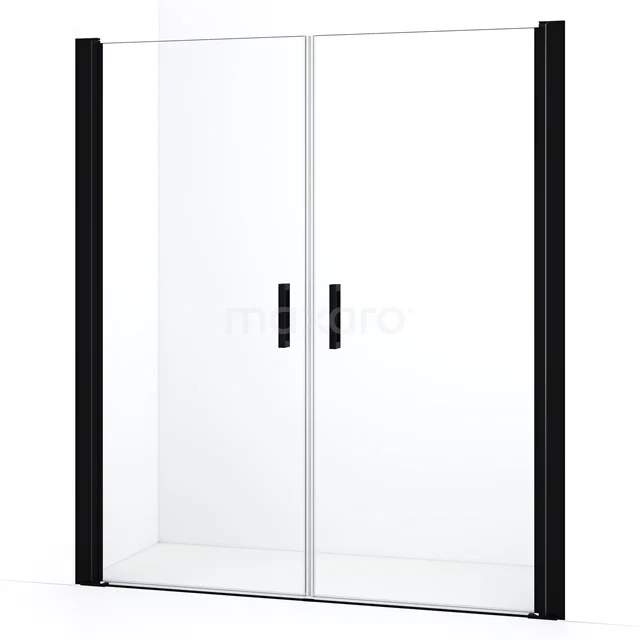 Diamond Shower door | 140 cm Matte black Clear glass Bi-fold door DDE10707110MBN