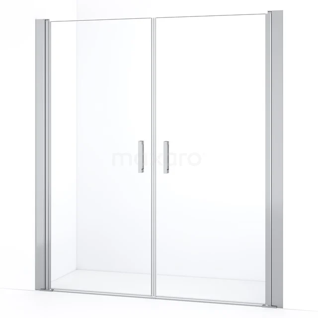 Diamond Shower door | 170 cm Chrome Clear glass Bi-fold door DDE10808210CN